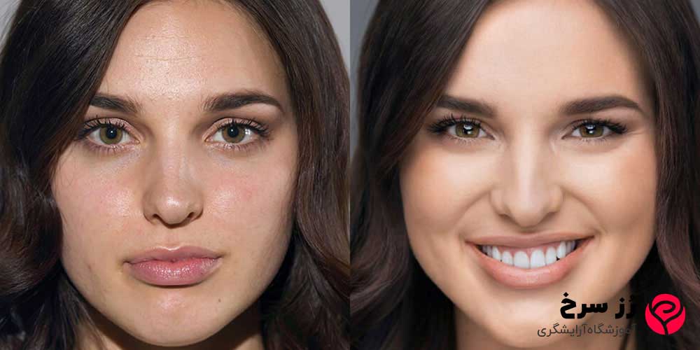 تفاوت پوست صورت در قبل و بعد استفاده از پرایمر