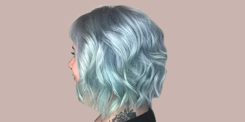 رنگ مو آبی یخی برای موهای کوتاه