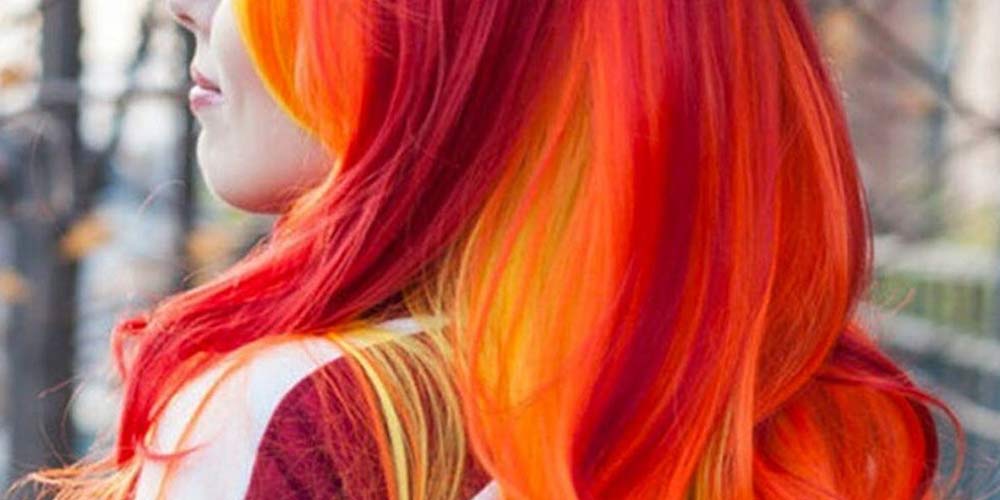 ترکیب رنگ مو فانتزی قرمز نارنجی