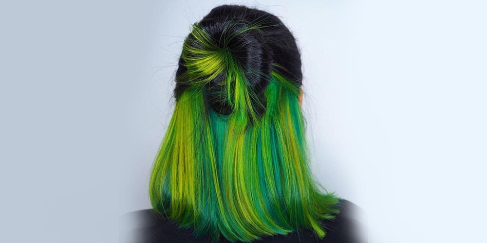 رنگ مو تکه ای سبز