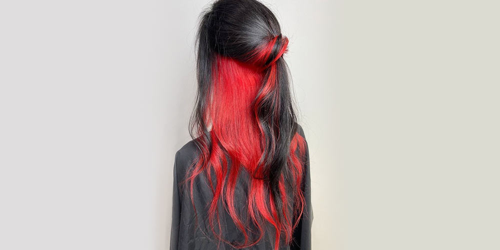 رنگ مو تکه ای قرمز