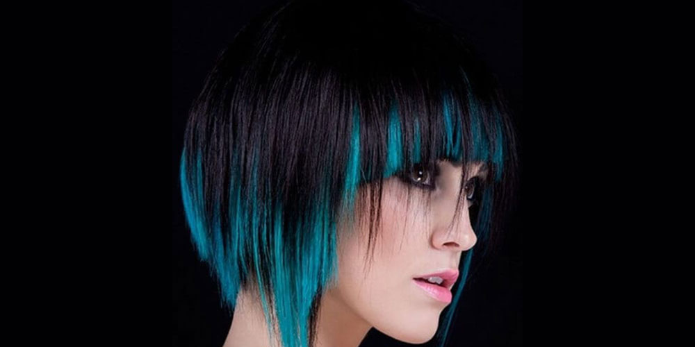 رنگ مو تکه ای آبی