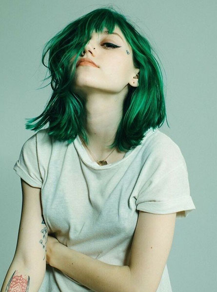 رنگ مو دخترانه سبز