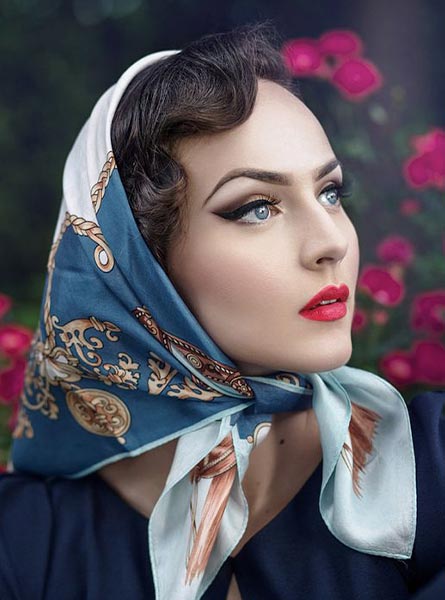 مدل مو کلاسیک با روسری