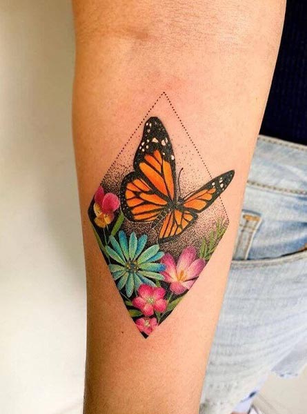 تاتو پروانه سه بعدی