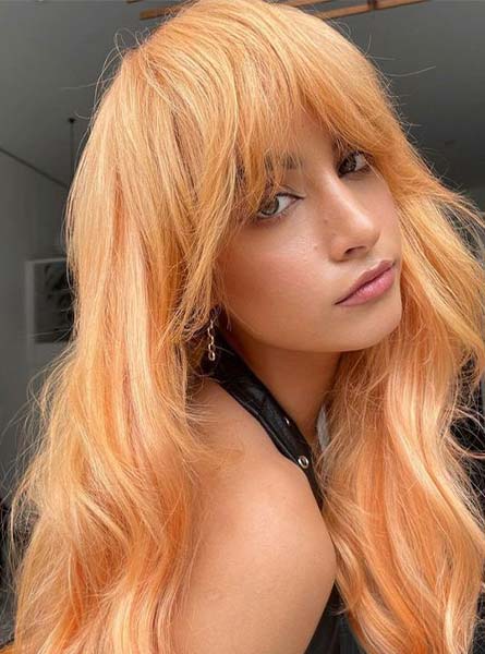 رنگ موی هلویی نارنجی