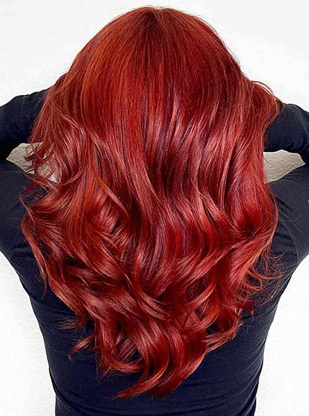 ترکیب رنگ مو قرمز مخملی