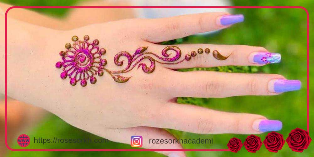 طرح حنا روی پا ساده و شیک