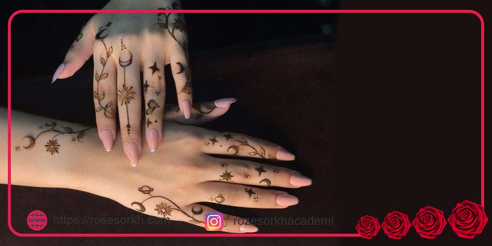 طرح حنا روی پا ساده و شیک