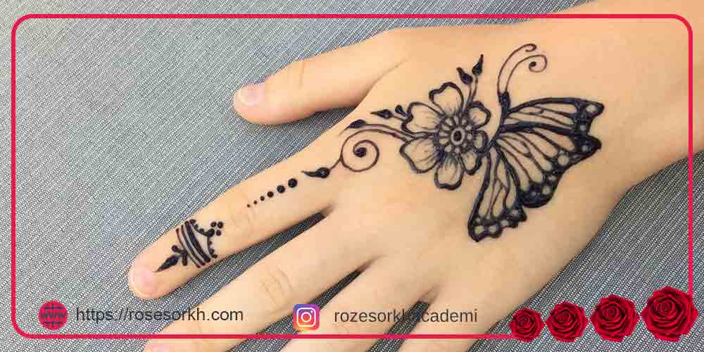 طرح حنا روی پا ساده و شیک