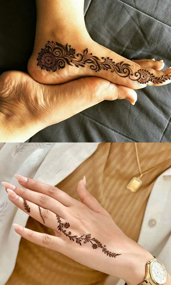 عکس قبل و بعد طراحی حنا روی پا