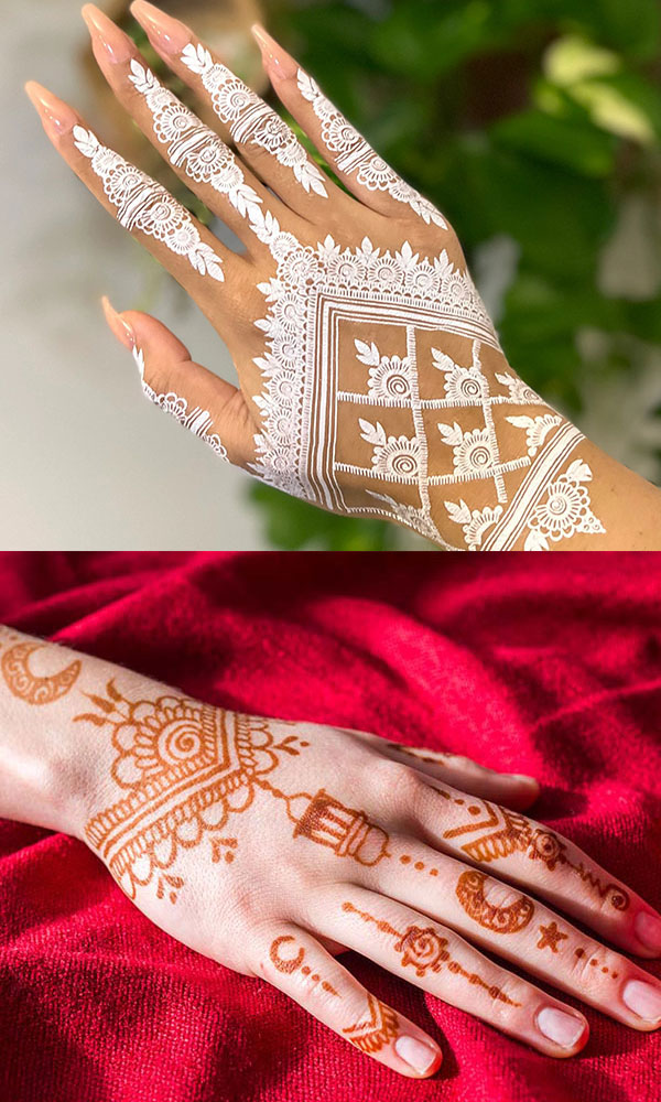 نمونه کار طراحی حنا روی دست
